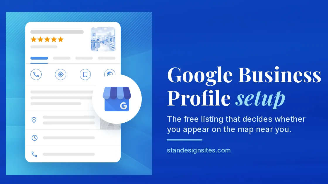 A Google Business Profile listing on a phone, showing star ratings, call and directions buttons
