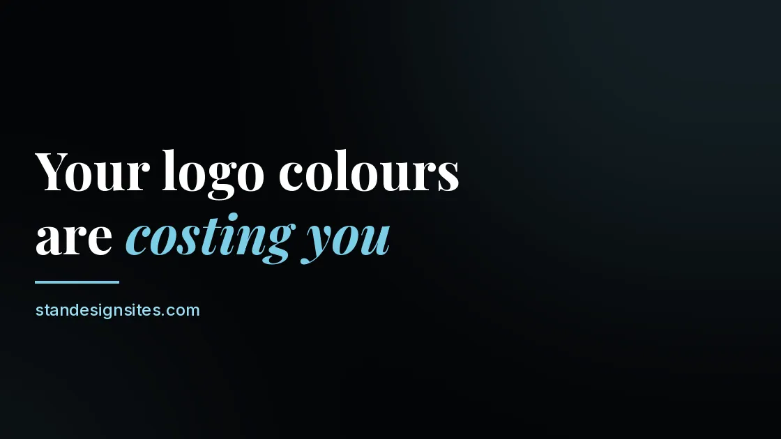 Article title graphic reading your logo colours are costing you